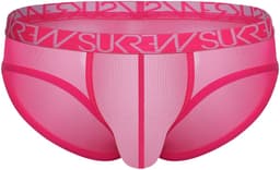 SUKREW Sheer Low-rise Brief Elect Pink - MAAT S - Erotisch Heren Ondergoed - Slip voor Man - Sexy mannen Slip — thumbnail 1