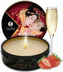 Shunga - Mini Massagekaars - Sparkling Strawberry - 30 ml — thumbnail 5