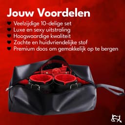 Toys Hub® Luxe BDSM Set voor Koppels - Bondage - Oogmasker – Zweep – Tepelklemmen - BDSM Extreme – Sex Toys Couples – Verstelbaar - Premium Opbergtas — thumbnail 8