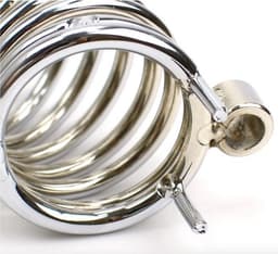 Quick Relief - Pro Lock™ Kuisheidskooi - Metaal - Kuisheidskooi voor Mannen - Chastity cage - Staal Deluxe - Sissy - Cock Cage - Zilver — thumbnail 4