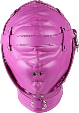 Banoch - Reticent Hood Hot Pink -Roze bondage masker van pu Leer | BDSM — thumbnail 1