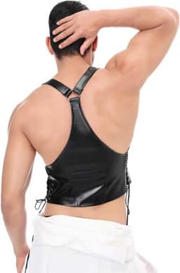 Lederen Body Harnas met Onderbroek - BDSM Set - Lingerie - Heren - String — thumbnail 5