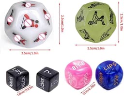 Oneay Set van 6 seksdobbelstenen, seksspeeltjes voor stellen, ondeugende dobbelstenen voor seksspelletjes, slaapkamerspelletjes voor stellen, seksspeeltjes voor verschillende standjes, leuke en ondeugende sets — thumbnail 5