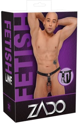 ZADO – Lederen Bondage String met 3 Penis Ringen en Anale Dildo voor Goed Gevuld Gevoel Maat L/XL – Zwart — thumbnail 7