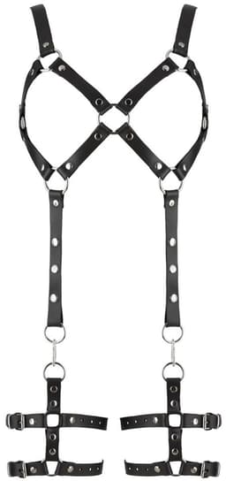 ZADO – Lederen Body Harnas met Open Borsten en Kruis Pure Onderdanigheid en Gewilligheid Maat L/XL – Zwart — thumbnail 2