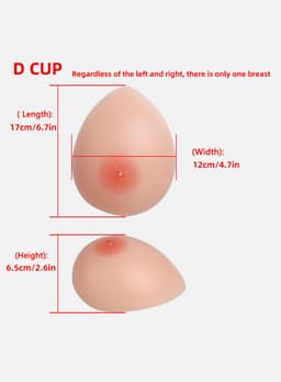 Zelfklevende Siliconen Borsten – Cup D – 1000 gram- Borstprothese – Travestie, Crossdress & Cosplay –Nep Tieten-Nep Borsten- — thumbnail 1