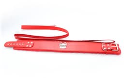 Smart Moves - Bont Gevoerde Collar met Leiband - Rood — thumbnail 2