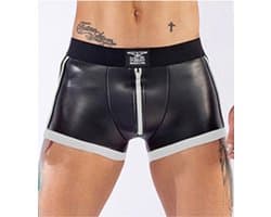 Mister B Neoprene Pouch Shorts Black White - XS