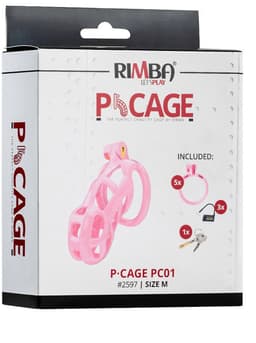 Rimba Toys - P-Cage PC01 - Kunststof Kuisheidskooi - Peniskooi - Chastity - Roze - Verkrijgbaar in 3 maten — thumbnail 4
