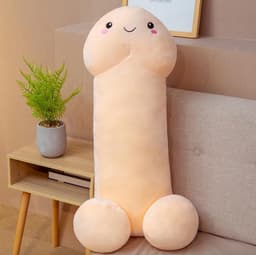 Super zachte XXL Penis knuffel - Piemel kussen - XL formaat (1 meter) - Crème Wit — thumbnail 6