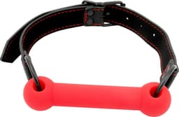 Banoch - mondknevel recht siliconen - rood bit gag - bdsm — thumbnail 3