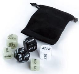 Jumada's - Valentijn cadeau | Dobbelstenen Black/White & Glow Edition | Gift Edition met Glow in the Dark | Voor haar/hem - Set van 6 sex dobbelstenen in fluwelen zakje | Anoniem geleverd | meer dan 100 standjes mogelijk — thumbnail 4