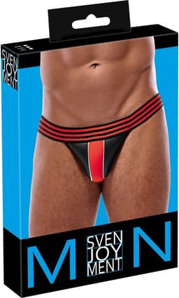 Svenjoyment Opvallend Gestreepte Jockstrap in Neopreen Gestreepte Look - Maat S/M — thumbnail 4