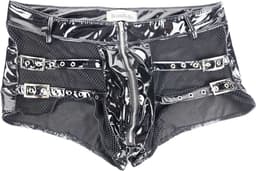 BamBella ® - Boxer short Maat XL Datex Zwart (Latex en stof SM kleding BDSM erotische heren kleding — thumbnail 3