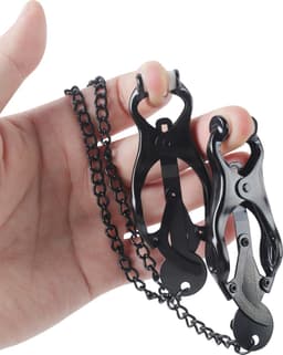 Banoch | Pinces de M. Noir | Clover Clamps - tepelklemmen zwart met ketting — thumbnail 2