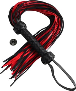 Banoch | Flogger red/black | korte zweep rood/zwart | 64 cm | BDSM — thumbnail 1