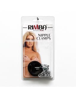 Rimba - Zwarte Ronde Tepelklemmen Met schroef En Ketting - Verstelbaar — thumbnail 4