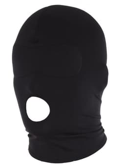 Rimba Bondage Play - Hood - Hoofdmasker Uit Elastische Stof Met Open Mond - Zwart — thumbnail 2