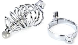 Chastity Cage - kuisheidskooi met dilator - voor mannen - stainless steel - Prolink Novelties® nr. 6 — thumbnail 4