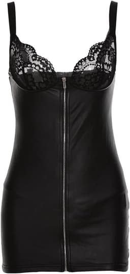 Leatherlook & Kant Sexy Jurkje – Lingerie Erotisch – Sexy Lingerie Dames –Lingerie Sexy Setje – Luxe Sensuele Lingerieset – Leren PU Lingerie Jurkje – Wetlook/Latex – Verleidelijk & Mysterieus – Kinky – BDSM – Dare to Undress – XS/S, M, L, XL, XXL — thumbnail 6