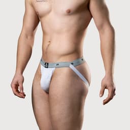MM Sports The Original Swimmer/Jogger Jockstrap 1 inch White - MAAT M - Heren Ondergoed - Jockstrap voor Man - Mannen Jock — thumbnail 5