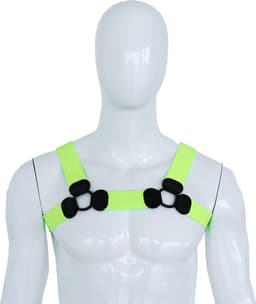 Kiotos - Elastisch Borstharnas - Tuigje - Riemenbody - Neon - Maat L/XL — thumbnail 3