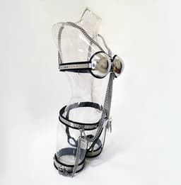 Prolink Novelties® - Chastity set Waist Belt - voor vrouwen - BDSM - bestaande uit 3 delen - stainless steel — thumbnail 14