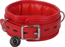 Banoch - Collar & leash Red - Halsband en Riem - Rood met zilver - bdsm — thumbnail 11