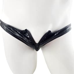 BamBella ® - Slip - Maat S/M Zwart SM kleding BDSM met rits erotische heren kleding ondergeoed lingererie onderbroek ondergoed lingerie zwart — thumbnail 1