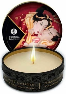 Shunga - Mini Massagekaars - Sparkling Strawberry - 30 ml — thumbnail 1