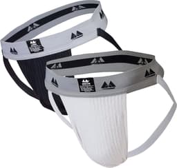 MM Sports Original Edition Swimmer/Jogger Jockstrap 2 inch Multipack 1x Black + 1x White - MAAT L - Heren Ondergoed - Jockstrap voor Man - Mannen Jock — thumbnail 1