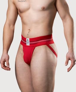 MM Sports The Original No. 10 Swimmer/Jogger Jockstrap 3 inch Red - MAAT XL - Heren Ondergoed - Jockstrap voor Man - Mannen Jock — thumbnail 3