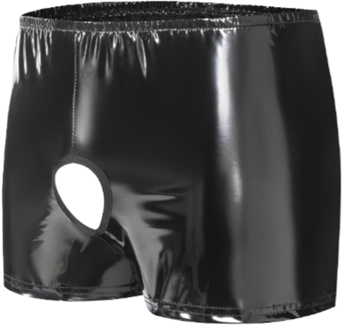 BamBella ® - Boxer short Maat S/M Datex Zwart (Latex en stof SM kleding BDSM erotische heren kleding ondergoed lingerie onderbroek — afbeelding 1