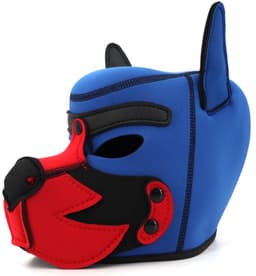 Dog/Puppy/Honden Neoprene-Masker Blauw-Zwart-Rood- Neopreen — thumbnail 2