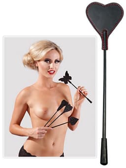 Bad Kitty – 25 cm Mini Zweepje ‘Single Tail’ met Hart Vorm voor de Speelse Discipline - Zwart — thumbnail 3