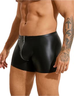 PleazureX leren boxer met rits kruis - Sexy - Heren ondegoed - onweerstaanbaar - heren lingerie - Maat L — thumbnail 2