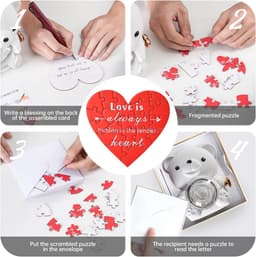 Romantische teddybeer met geconserveerde roos en hartvormige halsketting - Perfect cadeau voor Valentijnsdag, Moederdag en bruiloften — thumbnail 7