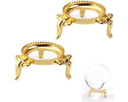 Pack of 2, Crystal Ball Holders, Crystal Ball Base Holder, Crystal Ball Base Metal for Crystal Balls(Gold 2)