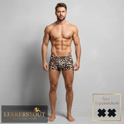 Heren Boxershort Luipaardprint - Zwart/Bruin - Sexy Herenondergoed - Maat XL | LS163 — thumbnail 2