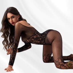 Elana - Ismara - Bodystocking Erotische Lingerie met Open Kruis - Catsuit - S t/m XL - Sexy Dames Lingerie - Zwart — thumbnail 15