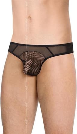 Sexy doorzichtige herenslip met visnet zwart XL — thumbnail 1