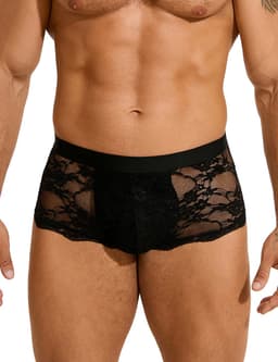 Zeloria Heren Kant Boxer – Transparante Erotische Lace Boxershort – Zwart – L – Stretch & Comfort — thumbnail 12