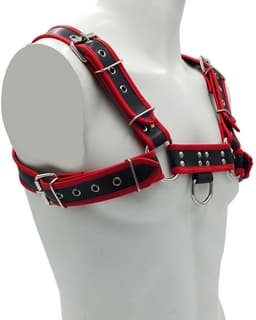 Rouge - Lederen Borstharnas voor Heren - Maat L/XL - Zwart/Rood — thumbnail 4