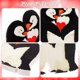 Houten Decoratie Pinguïn Liefdespaar Cadeau voor Jubileum en Valentijnsdag — thumbnail 6