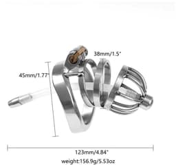 Fixxx - Ethan - Kuisheidskooi met Holle Penisplug - Zilver - Twee Diameters 50 mm — thumbnail 4