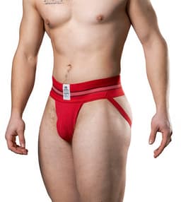 MM Sports The Original No. 10 Swimmer/Jogger Jockstrap 3 inch Red - MAAT XL - Heren Ondergoed - Jockstrap voor Man - Mannen Jock — thumbnail 4