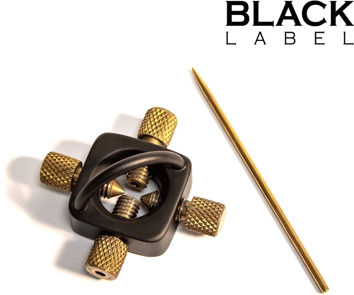 Black Label - The Sun - Tepel Marteling Tepelklem - Ook voor Naaldenspel - Zwart/Goud — afbeelding 1