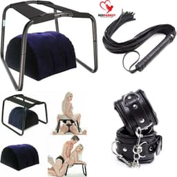 Seks stoel met kussen - Handboeien - Zweep - BDSM set - Erotisch meubel - Bounce — thumbnail 1