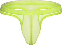 SUKREW Sheer Low-rise Thong Acid Yellow - MAAT S - Erotisch Heren Ondergoed - String voor Man - Sexy mannen String — thumbnail 1