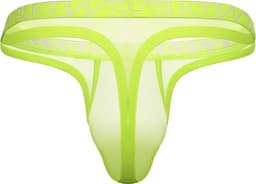 SUKREW Sheer Low-rise Thong Acid Yellow - MAAT XL - Erotisch Heren Ondergoed - String voor Man - Sexy mannen String — thumbnail 2